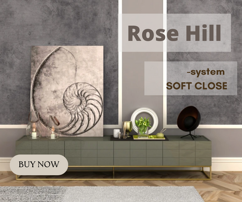 Meble modern, wyprzedaż kolekcji Rose Hill – meble modern classic i modern glamour do salonu i sypialni w promocyjnych cenach! Eleganckie komody, rega